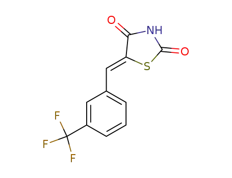 Molecular Structure of 438190-29-5 ((5Z)-5-[[3-(Trifluoromethyl)phenyl]methylene]-2,4-thiazolidinedione)