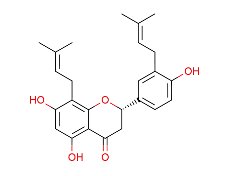 4H-1-Benzopyran-4-one,2,3-dihydro-5,7-dihydroxy-2-[4-hydroxy-3-(3-methyl-2-buten-1-yl)phenyl]-8-(3-methyl-2-buten-1-yl)-,(2S)-