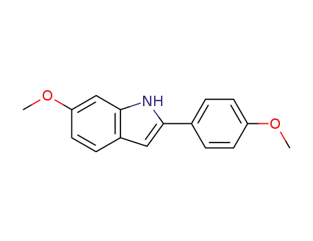 Molecular Structure of 62655-56-5 (1H-Indole, 6-methoxy-2-(4-methoxyphenyl)-)