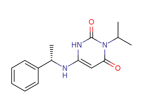 Molecular Structure of 1642288-47-8 (6-{[(1S)-1-phenylethyl]amino}-3-(propan-2-yl)-1,2,3,4- tetrahydropyrimidine-2,4-dione)