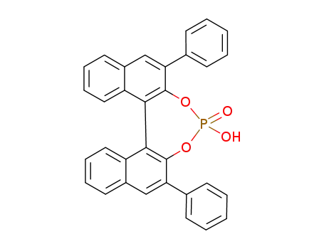Molecular Structure of 874948-59-1 (S-3,3'-Bis(phenyl)-1,1'-binaphthyl-2,2'-diyl hydrogenphosphate)