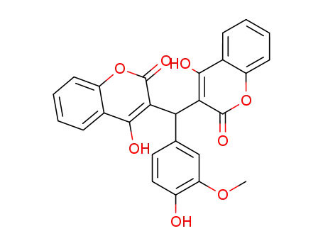 2H-1-Benzopyran-2-one,
3,3'-[(4-hydroxy-3-methoxyphenyl)methylene]bis[4-hydroxy-