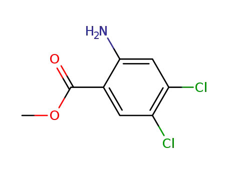 Molecular Structure of 844647-17-2 (2-aMino-4,5-dichloro-benzoic acid Methyl ester)