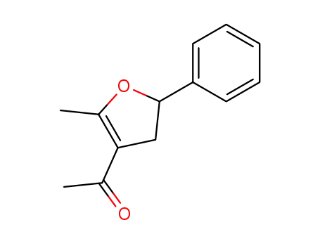 Molecular Structure of 13463-61-1 (Ethanone, 1-(4,5-dihydro-2-methyl-5-phenyl-3-furanyl)-)