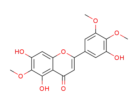 Molecular Structure of 78417-26-2 (5,7,3'-Trihydroxy-6,4',5'-triMethoxyflavone)