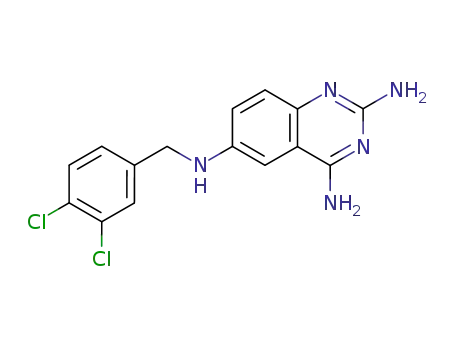 Molecular Structure of 13794-65-5 (N~6~-(3,4-dichlorobenzyl)quinazoline-2,4,6-triamine)