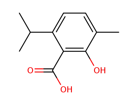 Molecular Structure of 4389-53-1 (2-HYDROXY-6-ISOPROPYL-3-METHYLBENZOIC ACID)