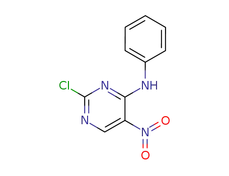 Molecular Structure of 54748-09-3 (4-Pyrimidinamine, 2-chloro-5-nitro-N-phenyl-)