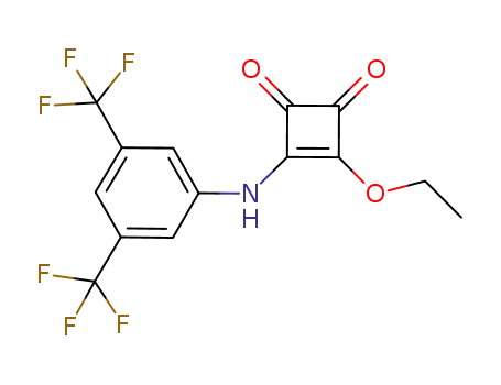 Molecular Structure of 1233032-09-1 (3-((3,5-bis(trifluoromethyl)phenyl)amino)-4-ethoxycyclobut-3-ene-1,2-dione)
