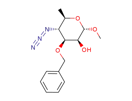Molecular Structure of 115196-83-3 (methyl 4-azido-3-O-benzyl-4,6-dideoxy-α-D-mannopyranoside)