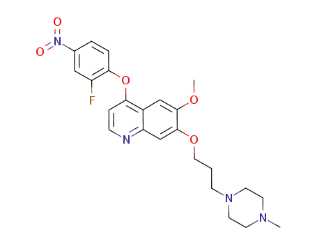 Molecular Structure of 960299-66-5 (4-(2-fluoro-4-nitrophenoxy)-6-methoxy-7-(3-(4-methylpiperazin-1-yl)propoxy)quinoline)