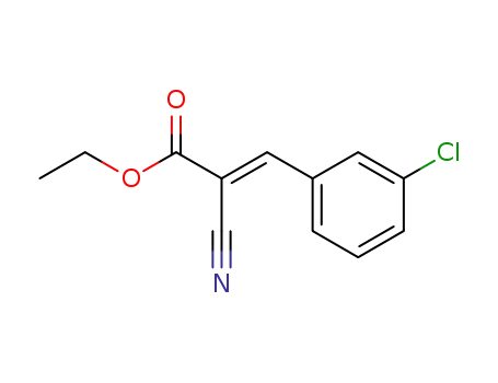 Molecular Structure of 14394-72-0 (2-Propenoic acid, 3-(3-chlorophenyl)-2-cyano-, ethyl ester, (E)-)