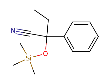 Molecular Structure of 75072-04-7 (Benzeneacetonitrile, a-ethyl-a-[(trimethylsilyl)oxy]-)