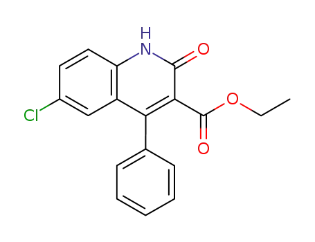 Molecular Structure of 93654-27-4 (6-CHLORO-2-OXO-4-PHENYL-1,2-DIHYDRO-QUINOLINE-3-CARBOXYLIC ACID ETHYL ESTER)