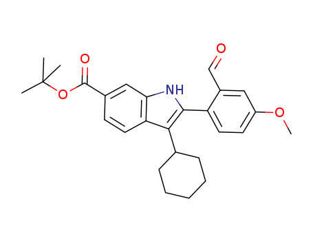 1H-Indole-6-carboxylic acid, 3-cyclohexyl-2-(2-formyl-4-methoxyphenyl)-, 1,1-dimethylethyl ester