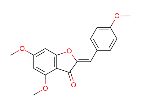 Molecular Structure of 128864-29-9 (3(2H)-Benzofuranone, 4,6-dimethoxy-2-[(4-methoxyphenyl)methylene]-,
(2Z)-)