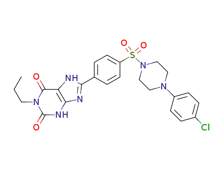 Molecular Structure of 1092351-10-4 (8-[4-[4-(4-Chlorophenzyl)piperazide-1-sulfonyl)phenyl]]-1-propylxanthine)