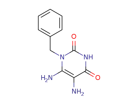 Molecular Structure of 172751-17-6 (2,4(1H,3H)-Pyrimidinedione, 5,6-diamino-1-(phenylmethyl)-)