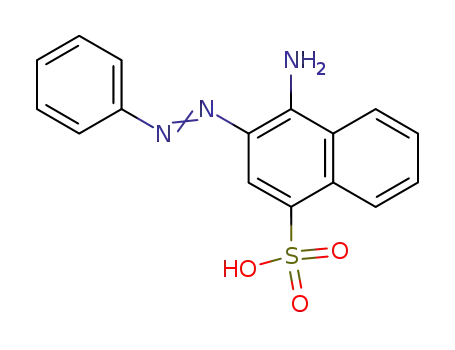 Molecular Structure of 7355-16-0 (4-amino-3-[(E)-phenyldiazenyl]naphthalene-1-sulfonic acid)