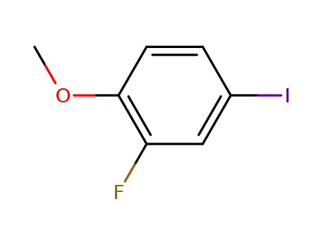 Molecular Structure of 3824-21-3 (Benzene, 2-fluoro-4-iodo-1-Methoxy-)