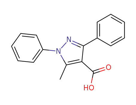 Molecular Structure of 15409-48-0 (5-METHYL-1,3-DIPHENYL-1H-PYRAZOLE-4-CARBOXYLIC ACID)