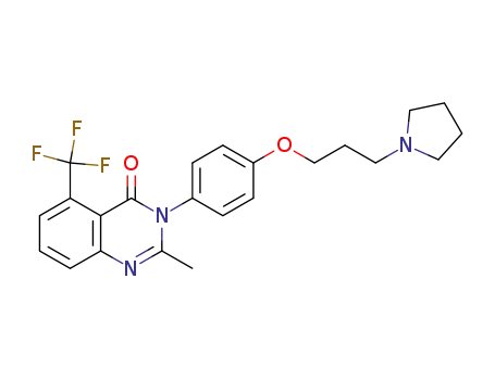Molecular Structure of 862309-06-6 (4(3H)-Quinazolinone,
2-methyl-3-[4-[3-(1-pyrrolidinyl)propoxy]phenyl]-5-(trifluoromethyl)-)