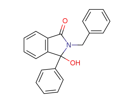 Molecular Structure of 17416-52-3 (1H-Isoindol-1-one, 2,3-dihydro-3-hydroxy-3-phenyl-2-(phenylmethyl)-)