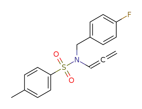 Molecular Structure of 1353455-69-2 (N-(4-fluorobenzyl)-4-methyl-N-(propa-1,2-dien-1-yl)benzenesulfonamide)
