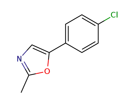 Molecular Structure of 25594-98-3 (Oxazole, 5-(4-chlorophenyl)-2-methyl-)