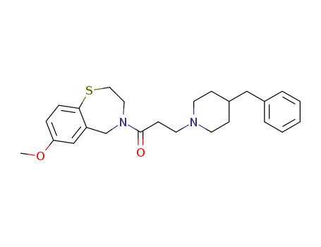 Molecular Structure of 145903-06-6 (4-[3-(4-Benzylpiperidin-1-yl)propionyl]-7-methoxy-2,3,4,5-tetrahydro-1,4-benzothiazepine)