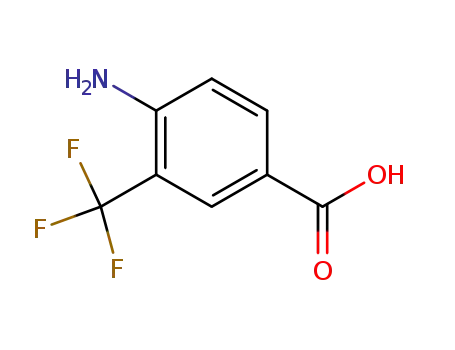 Molecular Structure of 400-76-0 (4-Amino-3-(Trifluoromethyl)Benzoic Acid 3-Trifluoromethyl-4-Aminobenzoic Acid)