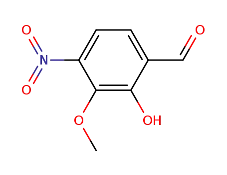 Molecular Structure of 20041-61-6 (Benzaldehyde, 2-hydroxy-3-methoxy-4-nitro-)