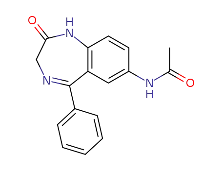 Molecular Structure of 4928-03-4 (Acetamide, N-(2,3-dihydro-2-oxo-5-phenyl-1H-1,4-benzodiazepin-7-yl)-)