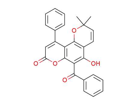 2H,8H-Benzo[1,2-b:3,4-b']dipyran-8-one,6-benzoyl-5-hydroxy-2,2-dimethyl-10-phenyl- (9CI)