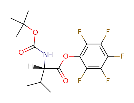 Molecular Structure of 50903-49-6 (L-Valine, N-[(1,1-dimethylethoxy)carbonyl]-, pentafluorophenyl ester)