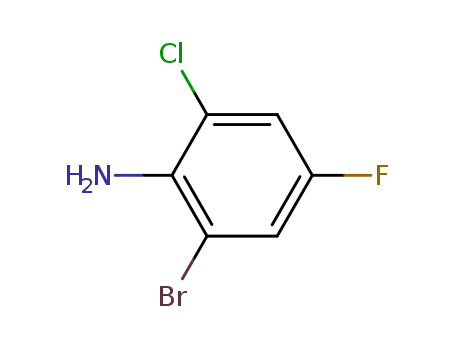 Molecular Structure of 201849-14-1 (2-BROMO-6-CHLORO-4-FLUOROANILINE)