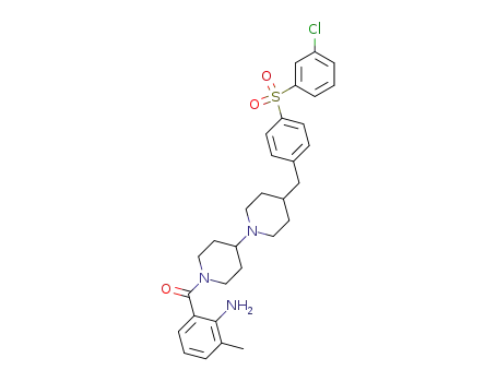 Molecular Structure of 331765-50-5 (1,4'-Bipiperidine,
1'-(2-amino-3-methylbenzoyl)-4-[[4-[(3-chlorophenyl)sulfonyl]phenyl]meth
yl]-)