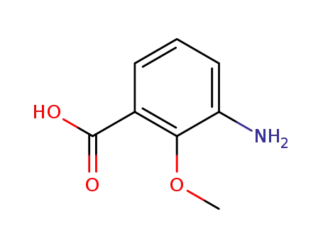 Molecular Structure of 861306-04-9 (3-Amino-2-methoxybenzoic  acid)