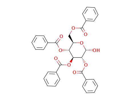 Molecular Structure of 66530-18-5 (2,3,4,6-Tetra-O-benzoyl-a-D-glucopyranose)