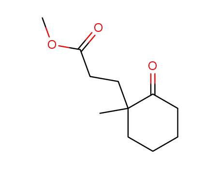 Molecular Structure of 53068-89-6 (Cyclohexanepropanoic acid, 1-methyl-2-oxo-, methyl ester)