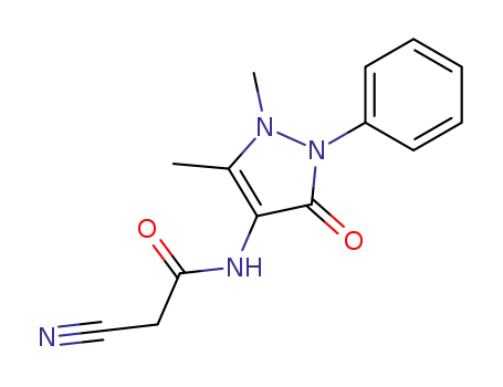 Molecular Structure of 70373-49-8 (2-CYANO-N-(1,5-DIMETHYL-3-OXO-2-PHENYL-2,3-DIHYDRO-1H-PYRAZOL-4-YL)-ACETAMIDE)