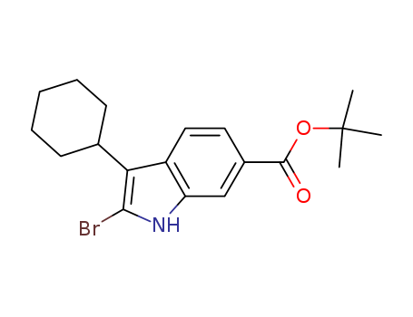 1H-Indole-6-carboxylic acid, 2-bromo-3-cyclohexyl-, 
1,1-dimethylethyl ester