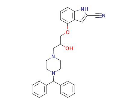 1H-Indole-2-carbonitrile, 4-[3-[4-(diphenylmethyl)-1-piperazinyl]-2-hydroxypropoxy]-