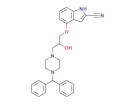 4-[3-[4-(diphenylmethyl)-1-piperazinyl]-2-hydroxypropoxy]-1H-indole-2-carbonitrile