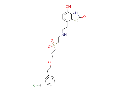 Molecular Structure of 154189-24-9 (4-hydroxy-7-[2-[2-(3-phenethyloxypropylsulfonyl)ethylamino]ethyl]-3H-benzothiazol-2-one hydrochloride)