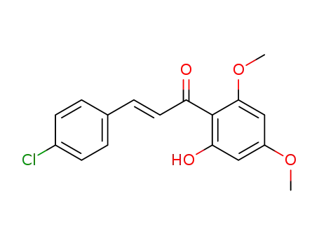 Molecular Structure of 155673-98-6 (3-(4-CHLOROPHENYL)-1-(2-HYDROXY-4,6-DIMETHOXYPHENYL)-2-PROPEN-1-ONE)
