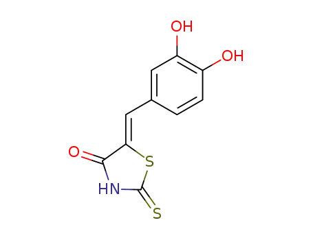 Molecular Structure of 97852-89-6 (5-[(3,4-dihydroxyphenyl)methylene]-2-thioxo-4-Thiazolidinone)