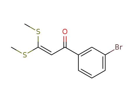 Molecular Structure of 71504-03-5 (1-(3-BROMO-PHENYL)-3,3-BIS-METHYLSULFANYL-PROPENONE)