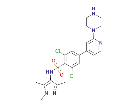 2,6-dichloro-4-[2-(piperazin-1-yl)pyridin-4-yl]-N-(1,3,5-trimethyl-1H-pyrazol-4-yl)benzene-1-sulfonamide