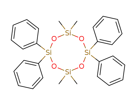 Molecular Structure of 1693-48-7 (cyclotetrasiloxane, 2,2,6,6-tetramethyl-4,4,8,8-tetraphenyl-)